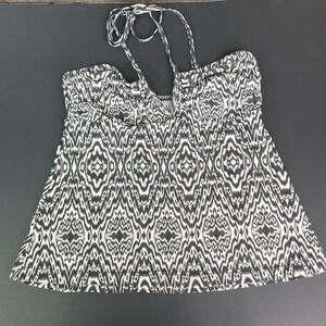 Converse All Star Tankini Swim Top Halter Womens Size‎ M Gray & White No padding